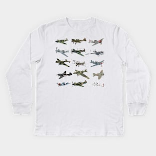 Various Soviet WW2 Airplanes Kids Long Sleeve T-Shirt